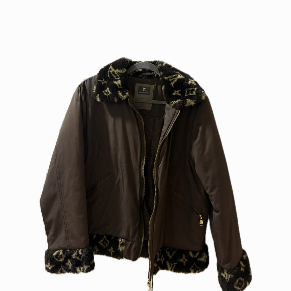 Louis Vuitton Brown Faux Fur Jacket